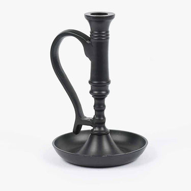 Black Williamsburg Candle Holder Metal MTRE0010 - The Fox Decor